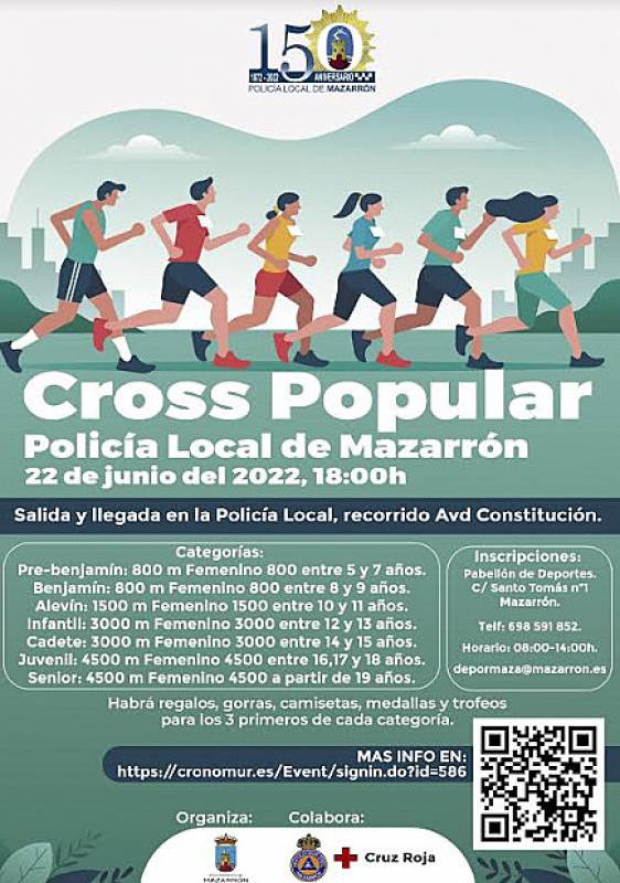 <span style='color:#780948'>ARCHIVED</span> - June 22 Fun run in Mazarron to celebrate 150 years of the local police force