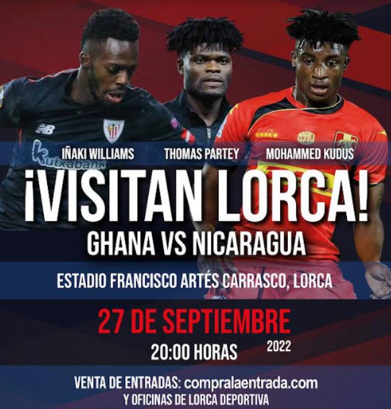 <span style='color:#780948'>ARCHIVED</span> - September 27 International football friendly between Ghana and Nicaragua in Lorca