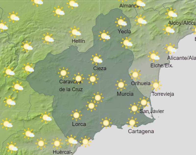Murcia weekend weather forecast December 7-10: Strong winds and thunderstorms but not for long
