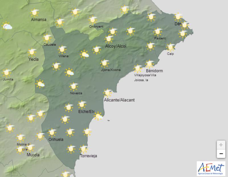 Spring temperatures make a reappearance: Alicante weather forecast Dec 7-10