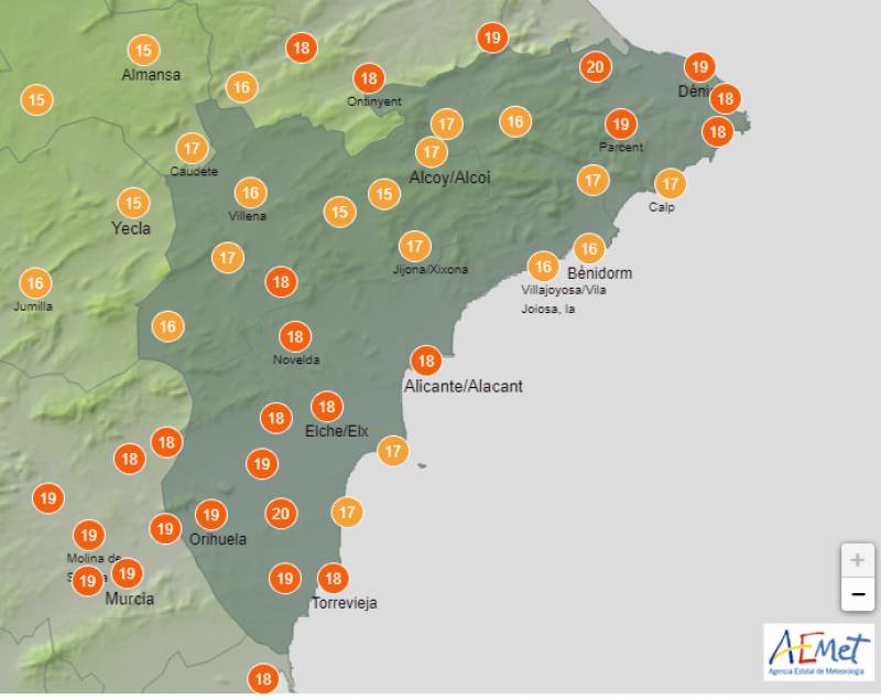 Spring temperatures make a reappearance: Alicante weather forecast Dec 7-10