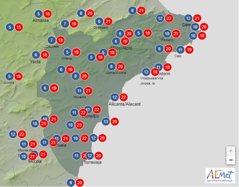 Spring temperatures make a reappearance: Alicante weather forecast Dec 7-10