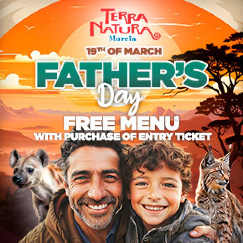 March 19 Free meal for Father's Day at Terra Natura Murcia zoo