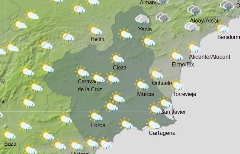 Murcia weather forecast October 28-November 3: Wet all week long