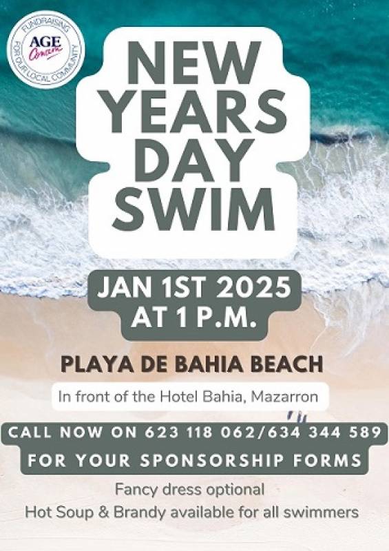 January 1 2025 Age Concern New Years Day Swim Puerto de Mazarron