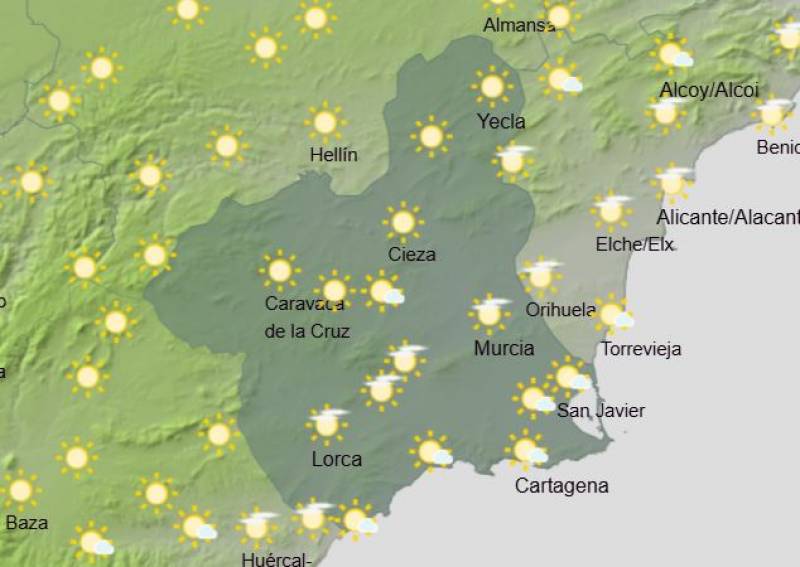 When and where rain is forecast in Murcia this week: Weather outlook December 2-8