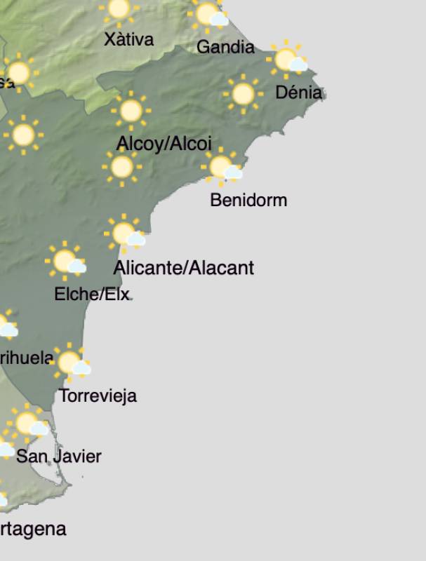 Alicante weather forecast December 5-8: The sunshine continues into the weekend