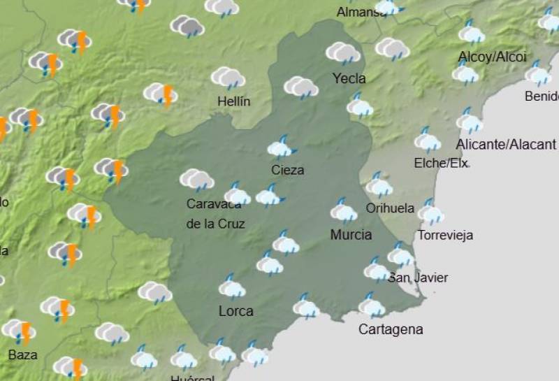 Murcia weekly weather forecast January 27-February 2: Sudden cold snap, heavy wind and rainstorms