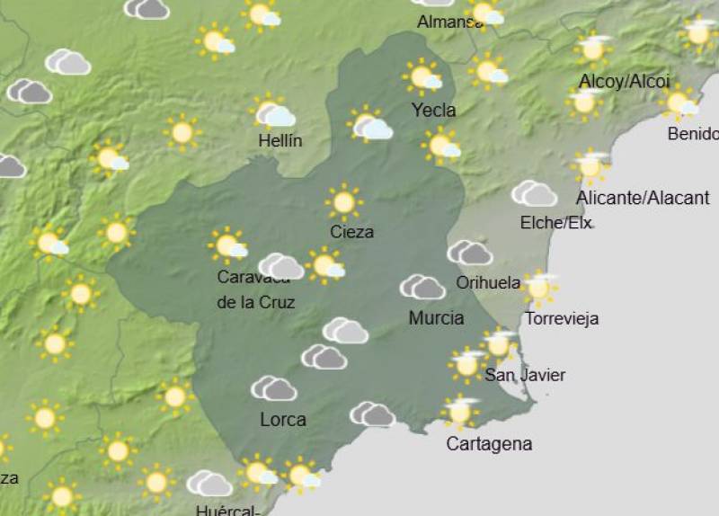 The good weather returns: Murcia weekly forecast March 24-27
