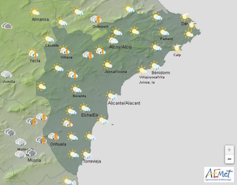 Sharp rise in temperatures mid-week: Alicante weather forecast March 24-27