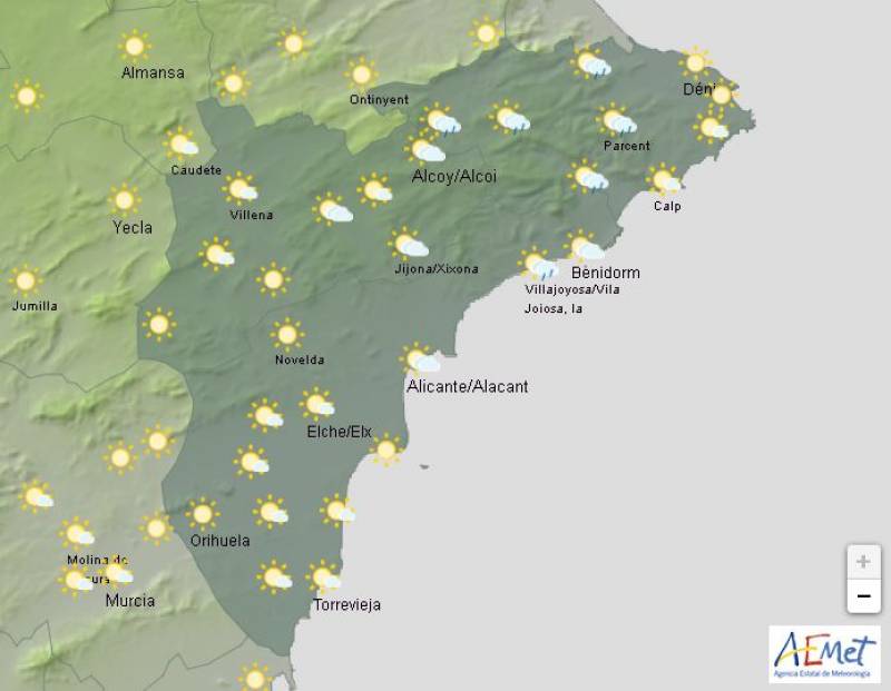 Sharp rise in temperatures mid-week: Alicante weather forecast March 24-27