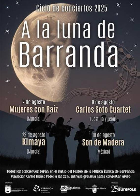 August 9 Free open-air concert by The Carlos Soto Quartet in the Caravaca village of Barranda