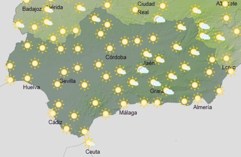 Andalucía weekly weather forecast May 26-29: Clear skies and climbing temperatures with some inland showers