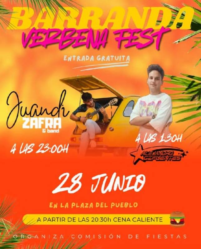 June 28 Barranda Verbena Fest party in the Caravaca countryside