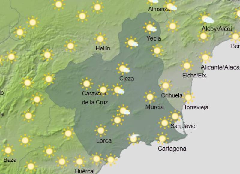 Murcia weekend weather forecast June 5-8: Another hot, sunny and settled one