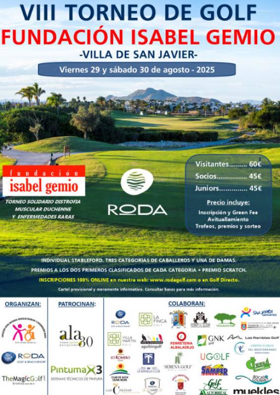 August 29 and 30 Fundación Isabel Gemio golf tournament at Roda Golf