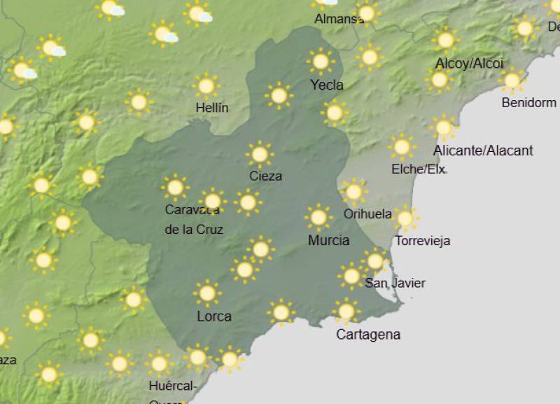 Temperature soars back up to 37 degrees: Murcia weekly weather forecast September 1-4