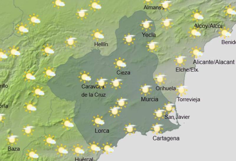 Temperature soars back up to 37 degrees: Murcia weekly weather forecast September 1-4