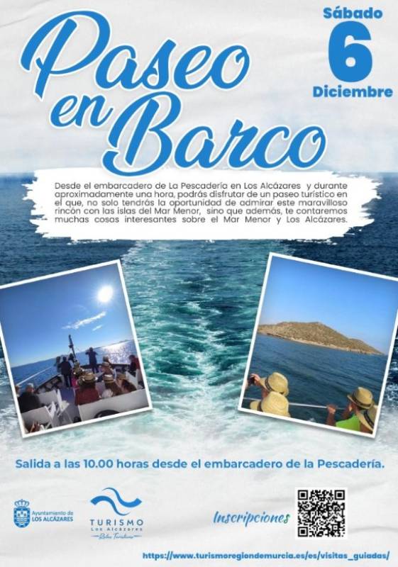 December 6 Free boat trip on the Mar Menor setting out from Los Alcázares