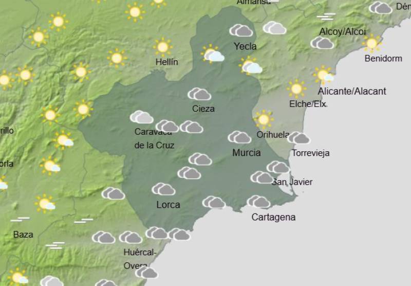 Rain all weekend long: Murcia weather forecast December 11-14