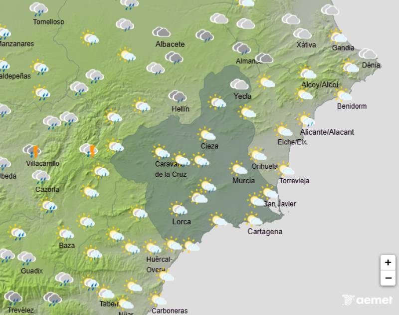 Warmer temperatures after the storms: Murcia weather forecast Dec 29-Jan 4
