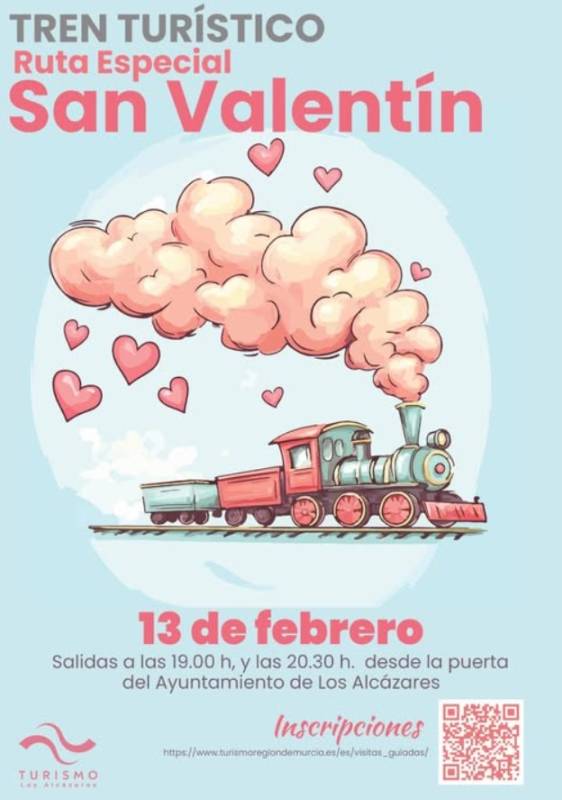 February 13 St Valentine’s Day trip on board the tourist train in Los Alcázares