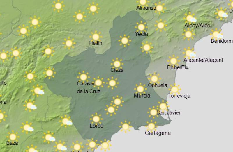 Cloudy skies and cooler days in store for Murcia this weekend: Weather forecast February 26-March 1