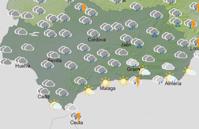 Andalucía weekend weather forecast March 5-8: Cooler, cloudy and often wet