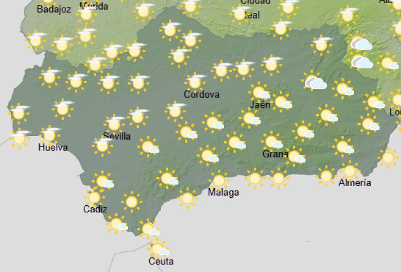 Andalucía weekly weather forecast March 23-26: Sunshine, light clouds and strengthening easterly winds