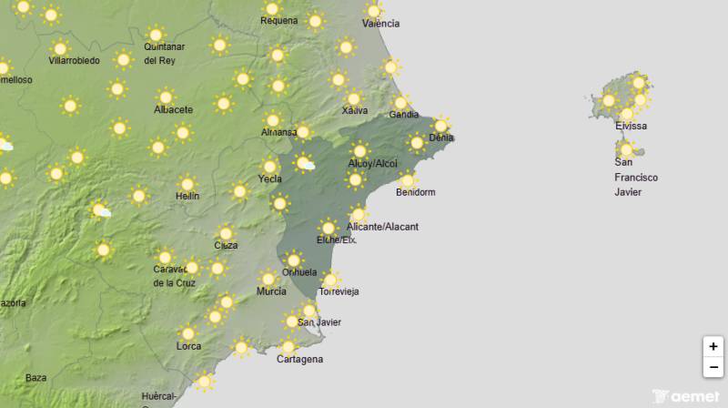 A bright start with thunderstorms possible later in the week: Alicante weather April 27-30