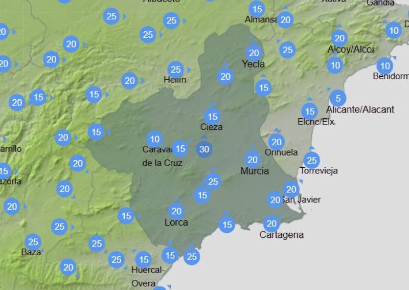 The rain just won't go away: Murcia weekly weather forecast May 4-7