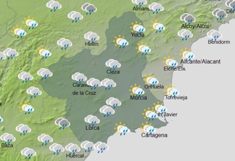 The rain just won't go away: Murcia weekly weather forecast May 4-7
