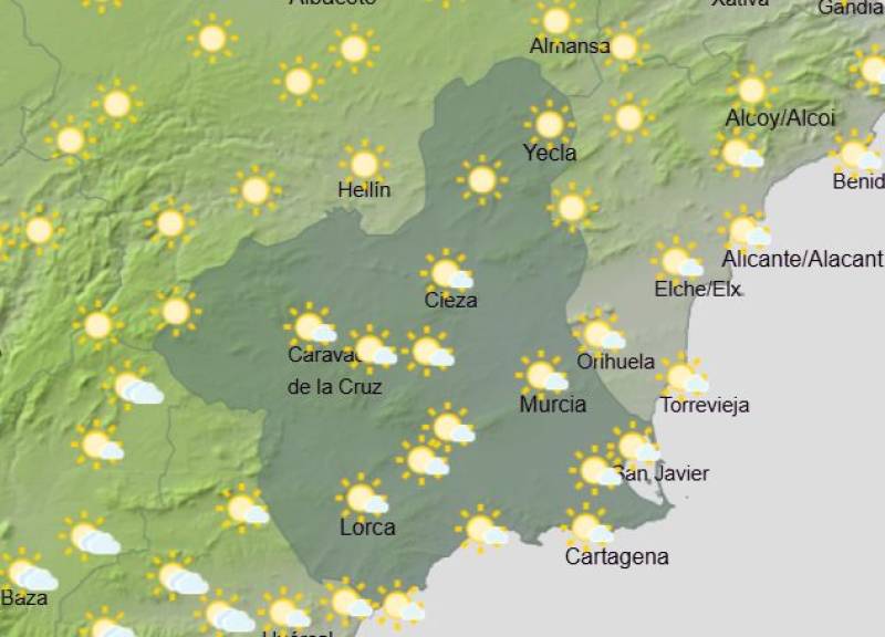 More rain and falling temps this weekend: Murcia weather forecast May 14-17