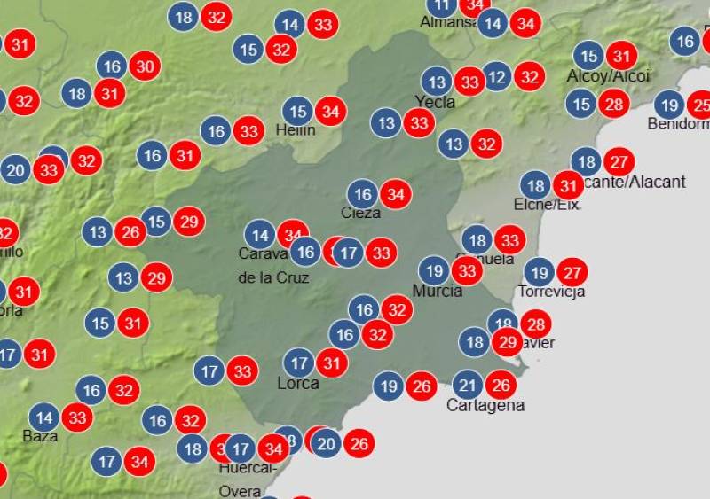 Summer arrives in Murcia: Weather forecast June 1-4