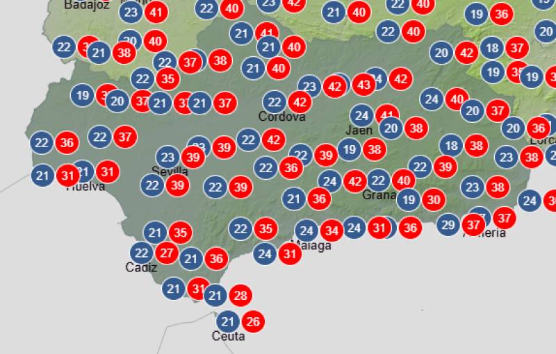 Andalucía weather forecast June 18-21: Heat intensifies with temperatures pushing into the 40s