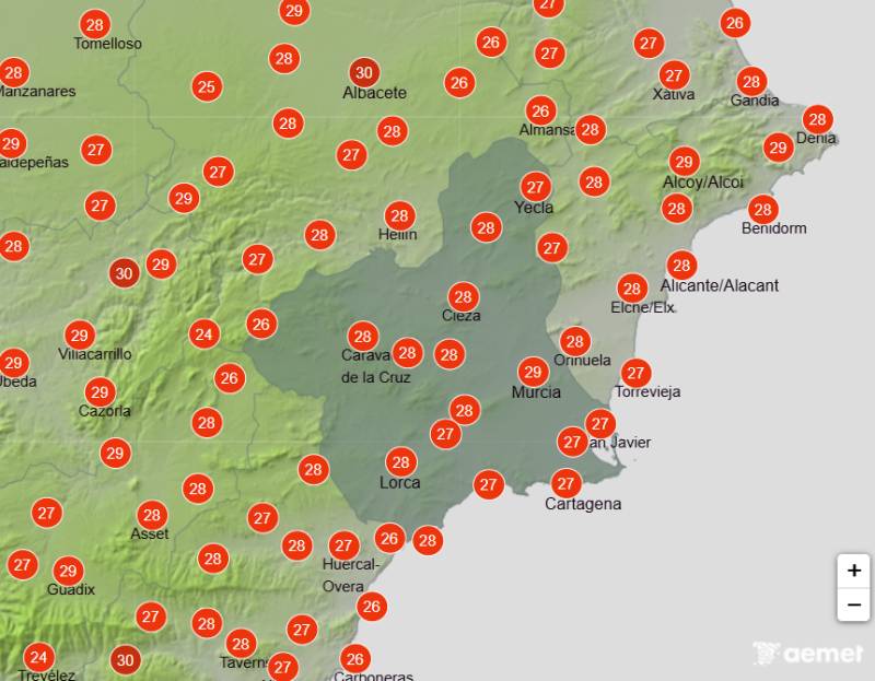 Extreme heat warnings as temperatures soar past 43ºC: Murcia weather forecast July 20-23