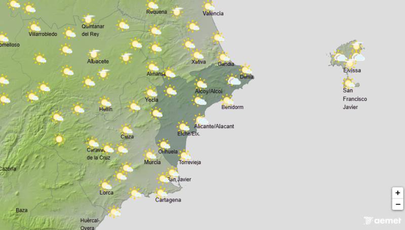 Alicante weather forecast October 19-22: Yellow alerts in place for heavy showers and thunderstorms